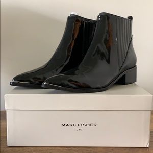 NEW Patent Leather Marc Fisher Pointed Ankle Boots